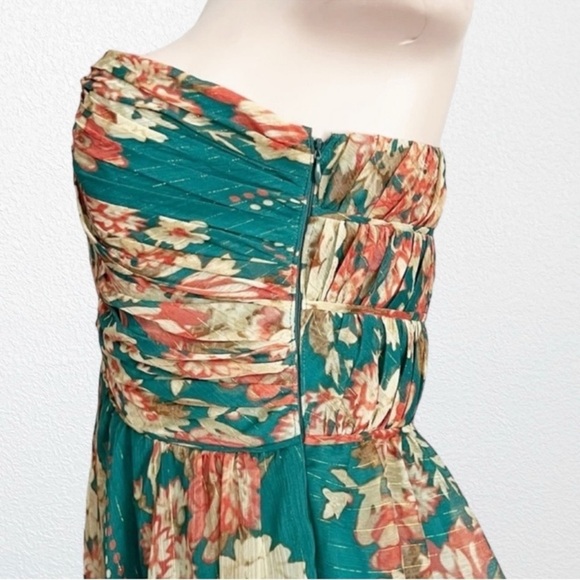 Pearl by Georgina Chapman Strapless Asymmetrical Scarf Hem Dress Floral SZ 12 - Picture 8 of 12